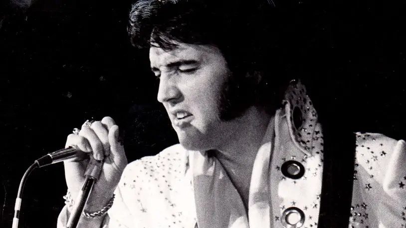 Photo of ‘Bedecked and bejeweled,’ Elvis Presley packed UD Arena 49 years ago